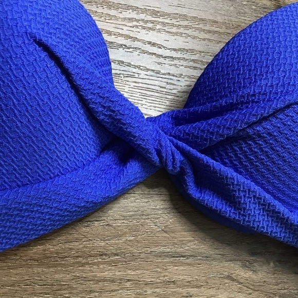 Shade Shop Bikini Top Size 34C Padded Push Up Blue Swimsuit Bathing Suit - Picture 6 of 15